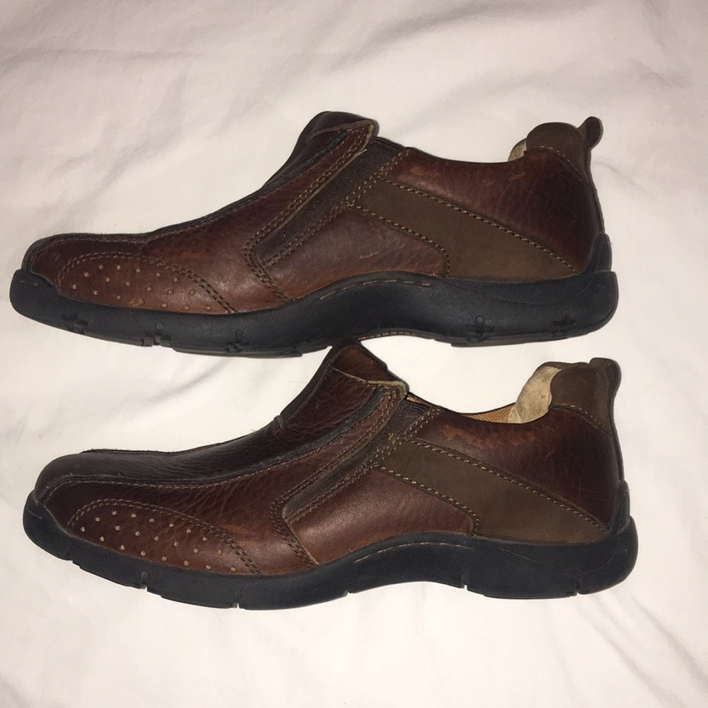 Men’s Brown Saddleback Leather Slip-On Shoes 8 M